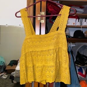 Yellow crochet tank top